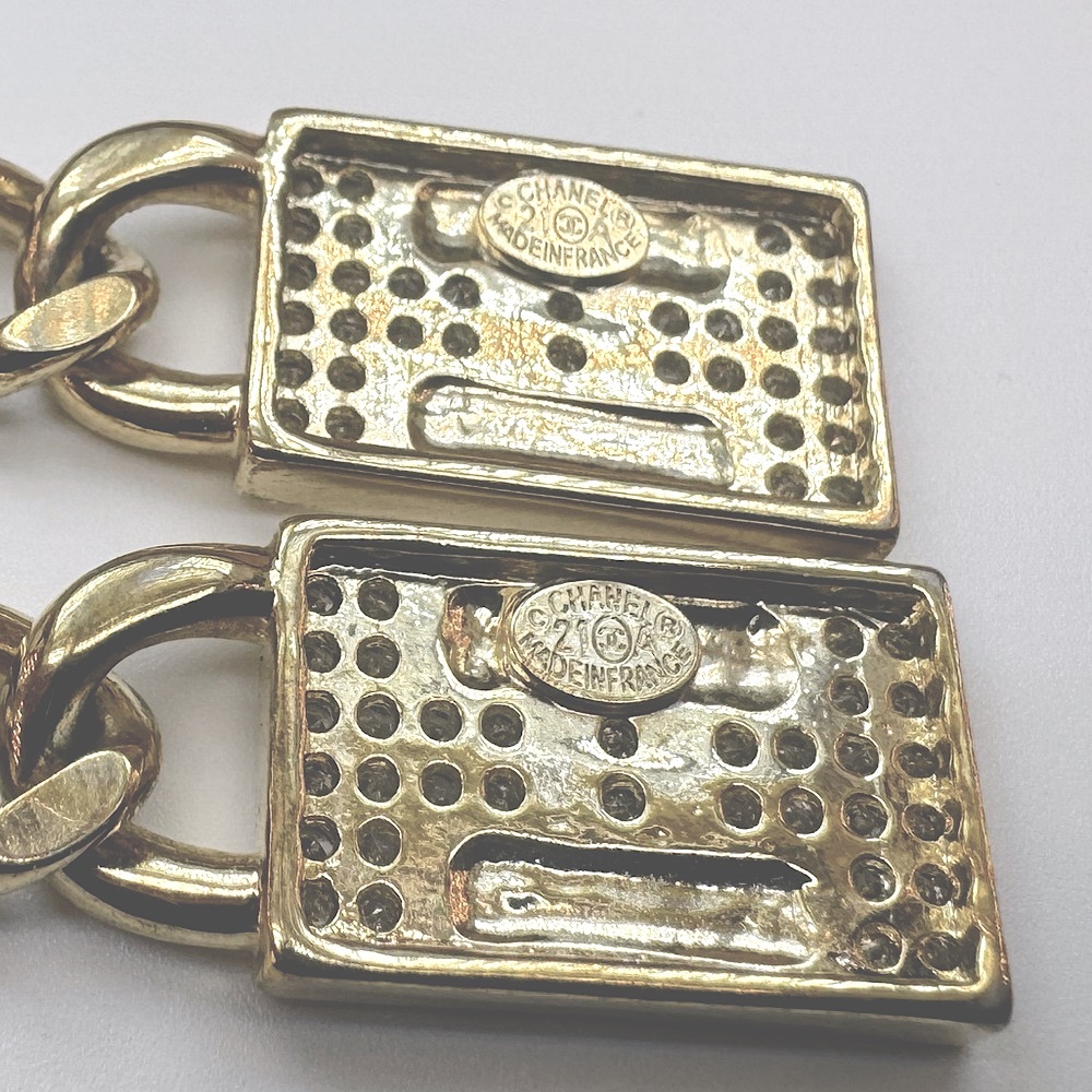 CHANEL Crystal Chain CC Earrings Authentic Vintage Chanel 1995 - Picture 5 of 11